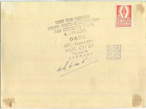 QSL - QTH - Funkkarte - PA0LJ - Experimental Station - 1950