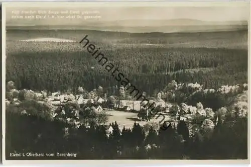 Elend - Blick vom Barenberg - Foto-Ansichtskarte - Verlag R. Börner Elend 30er Jahre