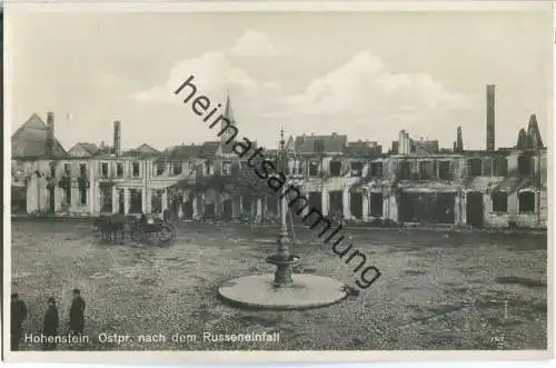 Hohenstein nach dem Russeneinfall - Foto-AK - Verlag E. Grüneberger Hohenstein 20er Jahre