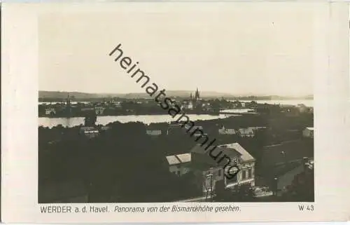 Werder-Havel - Panorama von der Bismarckhöhe - Verlag Ludwig Walter Berlin 30er Jahre