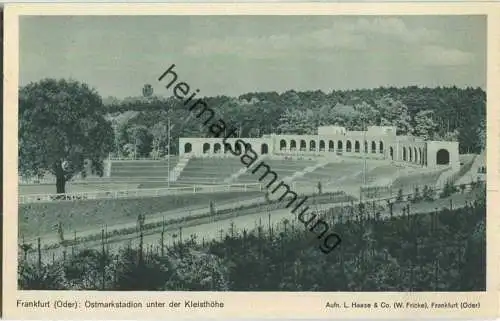 Frankfurt-Oder - Ostmarkstadion unter der Kleisthöhe - Verlag L. Haase & Co. Frankfurt 20er Jahre