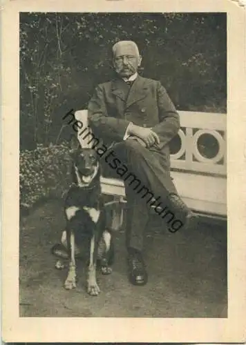 Hindenburg mit Hund - Photo nach dem Leben - Kunstverlag Scherl