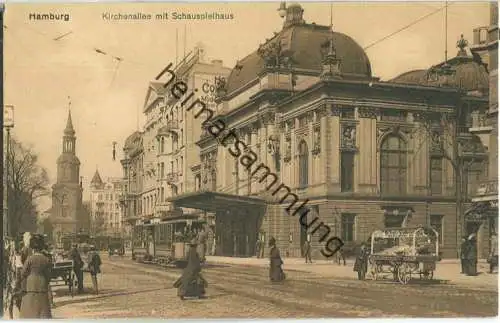 Hamburg - Kirchenallee mit Schauspielhaus - Strassenbahn - Verlag Wilh. Junge Altona 20er Jahre