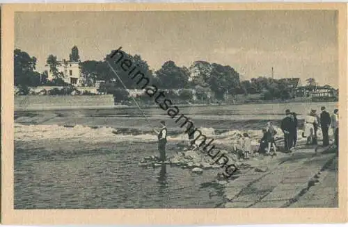 Magdeburg-Cracau - Wasserfall - Angler 40er Jahre