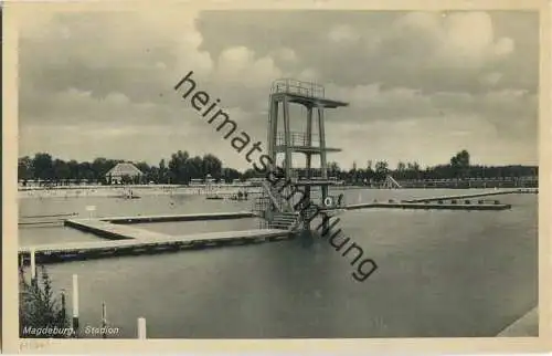 Magdeburg - Schwimmstadion - Foto-AK - Verlag W. Klautzsch 30er Jahre