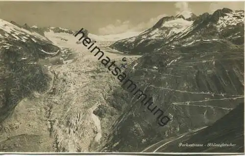 Furkastrasse - Rhonegletscher - Foto-AK - Kunstverlag E. Goetz Luzern gel. 1934