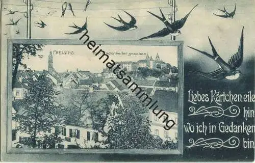 Freising vom Lindenkeller gesehen - Verlag Josef Huber München gel. 1907
