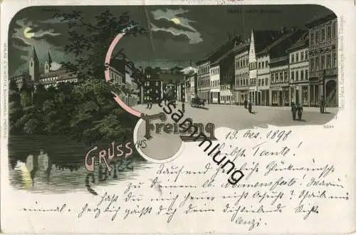Freising - Nachtkarte - Verlag J. G. Wölfle Freising - gel. 1898