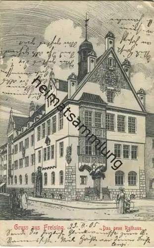 Freising - Rathaus - signiert Blumentritt - gel. 1905