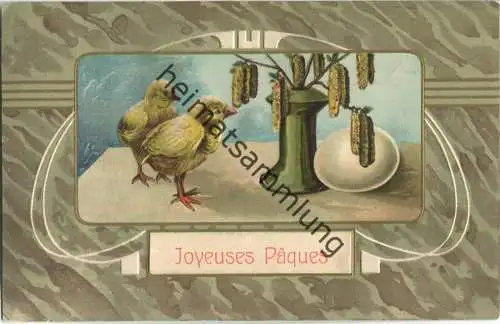 Joyeuses Paques - Prägedruck - Jugendstil