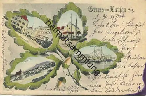 Laufen - Eichenblatt - Kapuziner-Kloster - Verlag Hans Schulz Laufen gel. 1905