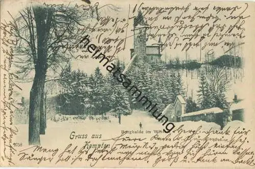 Kempten - Burghalde im Winter - Verlag Gebr. Metz Tübingen - gel. 1901
