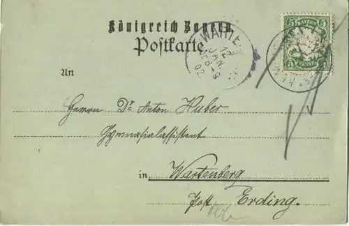Kempten - Burghalde - signiert E F (Eugen Felle) - Verlag Tobias Dannheimer Kempten gel. 1902