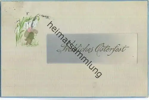 Fröhliches Osterfest - Schneeglöckchen - Osterhase - Prägedruck