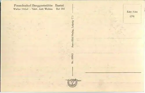 Wehlen - Fremdenhof - Berggaststätte Bastei - Veranda - Foto-Ansichtskarte - Besitzer Halter Hübel 40er Jahre