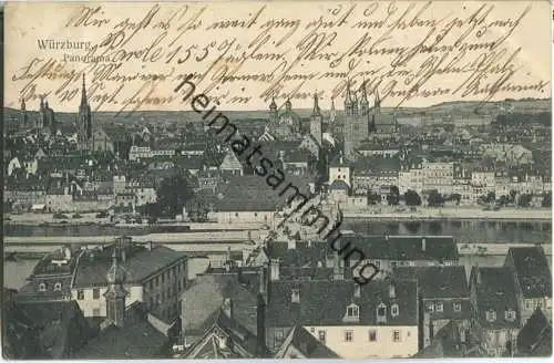 Würzburg - Panorama - Verlag Hermann Martin Nürnberg 1906