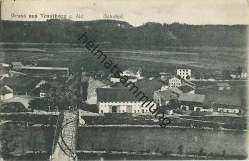 Trostberg - Bahnhof - Verlag Carl Stallechner Tostberg gel. 1905
