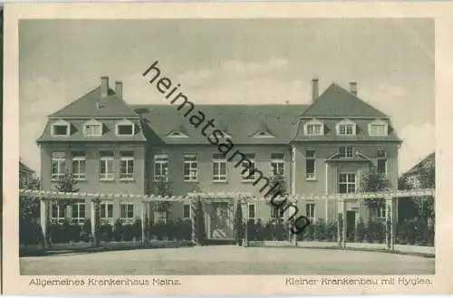 Mainz - Allgemeines Krankenhaus - Kleiner Krankenbau mit Hygiena - Verlag Ludwig Feist Mainz 1915