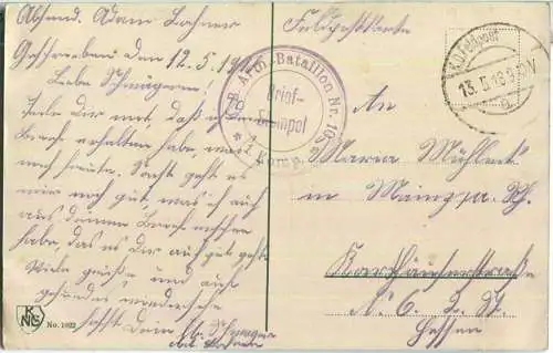 Worpswede - Abendsonne am Siel - Künstlerkarte - Feldpost - Briefstempel K.B. Arm. Bataillon Nr. 10 - 1. Komp