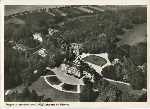 Weimar - Fliegeraufnahme vom Schloss Belvedere - Foto-Ansichtskarte - Verlag A. Weber & Co. Stuttgart