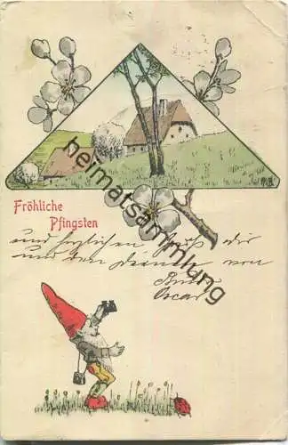 Fröhliche Pfingsten - Zwerg - Kirschblüten