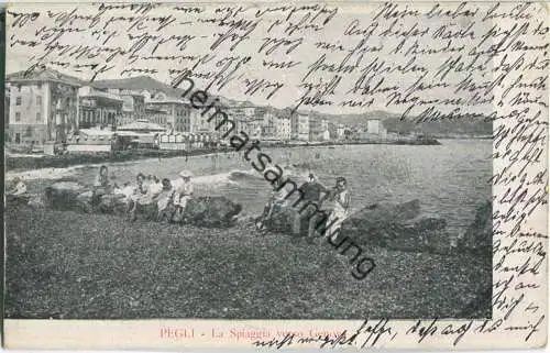 Pegli - La Spiaggia verso Genova - Kinder am Strand