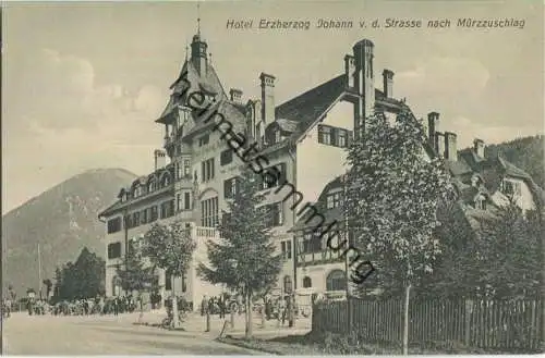 Hotel Erzherzog Johann von der Strasse nach Mürzzuschlag um 1910 - Verlag Würthle & Sohn Salzburg