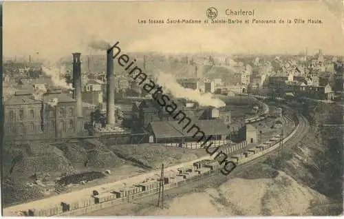 Charleroi - Die Schächte Sacre-Madame u. Sainte-Barbe - Panorama - Ern. Thill Bruxelles - Feldpost