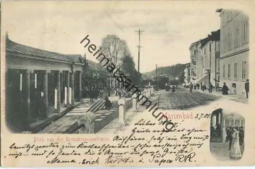 Marienbad - Blick von der Kreuzbrunnenstrasse - Verlag Franziska Walter Conditorei Marienbad