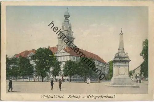 Wolfenbüttel - Schloss und Kriegerdenkmal - Verlag M. Glückstadt & Münden Hamburg - Feldpost