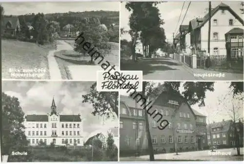 Pockau-Flöhatal - Hauptstrasse - Rathaus - Café Mauersberger - Schule - Foto-Ansichtskarte - Verlag R. Kallmer Zwickau