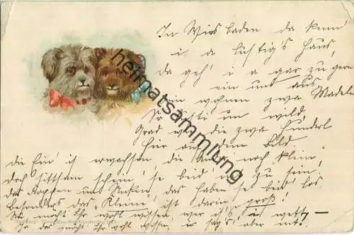 zwei Hunde mit Schleifchen - Verlag Theo Stroefer Nürnberg