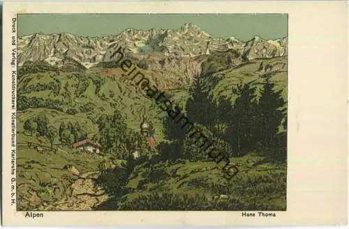Hans Thoma - Alpen - Verlag Künstlerbund Karlsruhe - beschrieben 1909