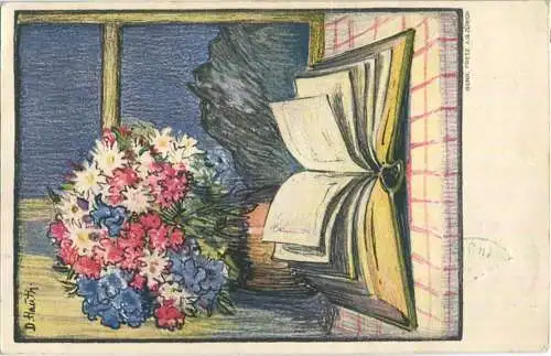 Bundesfeier-Postkarte 1922 - 10 Cts - D. Hauth Das Buch - Zugunsten der Schweiz. Volksbibliotheken - gelaufen