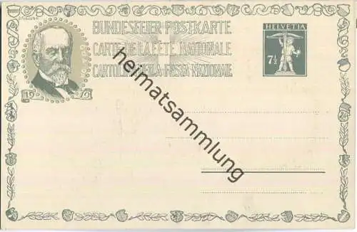 Bundesfeier-Postkarte 1919 - 7 1/2 Cts - Gottfried Kellers 1872 - Zugunsten der Schweizerischen Schillerstiftung