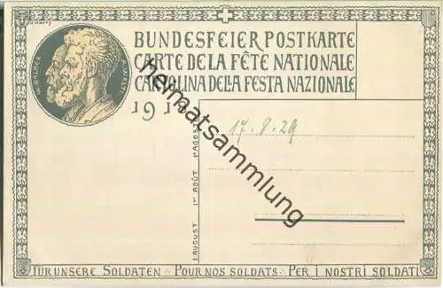 Bundesfeier-Postkarte 1918 - ohne Wertstempeleindruck Bildnummer 1 - Zugunsten ders Schweizerischen Nationalspende