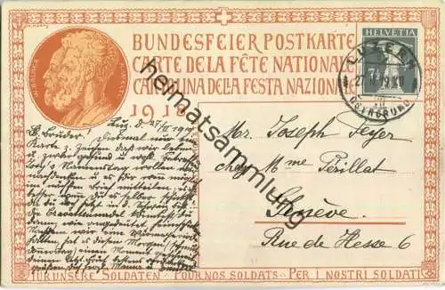 Bundesfeier-Postkarte 1918 - 7 1/2 Cts Bildnummer 3 - Zugunsten der Schweizerischen Nationalspende für Soldaten