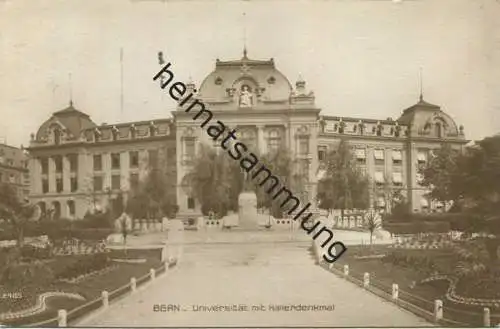 Bern - Universität mit Hallerdenkmal - Foto-AK - Edition Perrochet-Matile Lausanne gel. 1923