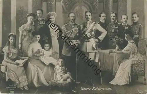 Preussen - Unsere Kaiserfamilie - Verlagswerbekarte der Firma Gustav Liersch & Co. Berlin