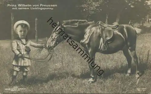 Preussen - Prinz Wilhelm von Preussen mit seinem Lieblingspony - Verlag Gust. Liersch Berlin 1908