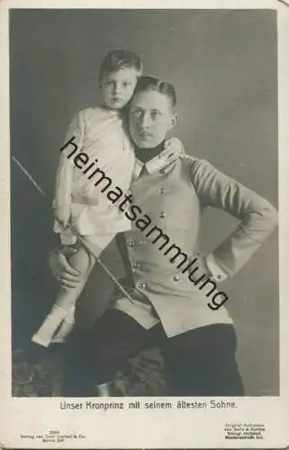 Preussen - Unser Kronprinz mit seinem ältesten Sohn - Verlag Gust. Liersch Berlin