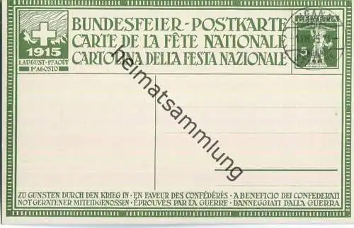 Bundesfeier-Postkarte 1915 - 5 Cts van Muyden Heimatlosenzug