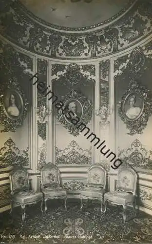 Schloss Linderhof - Blaues Kabinett - Foto-Ansichtskarte - Verlag Martin Herpich München 1910