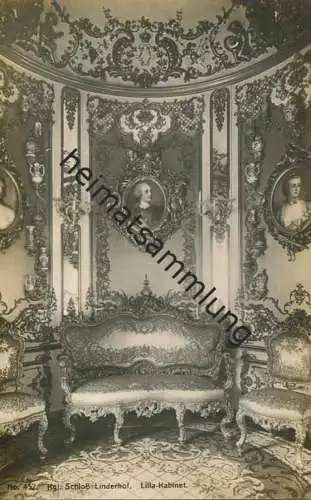 Schloss Linderhof - Lila Kabinett - Foto-Ansichtskarte - Verlag Martin Herpich München 1910