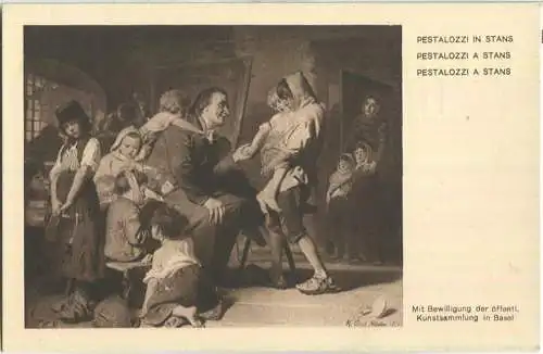 Bundesfeier-Postkarte 1914 - 5 Cts Pestalozzi in Stans - Pestalozzi-Stiftung Neuhof - gestempelt am 01. August