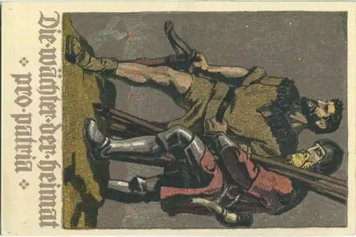 Bundesfeier-Postkarte 1910 - 5 Cts - Die Wächter der Heimat - pro patria
