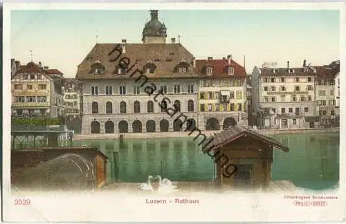 Luzern - Rathaus - Schutzmarke Preis-Karte ca. 1900