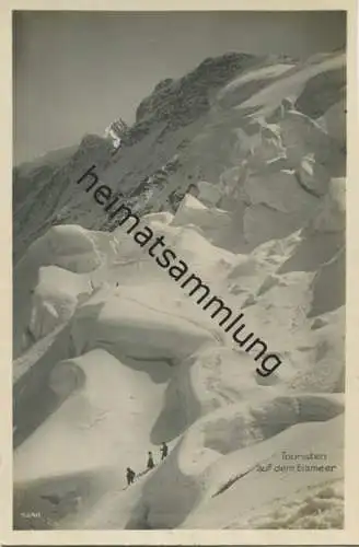 Touristen auf dem Eismeer - Foto-AK - Edition Perrochet-Matile Lausanne