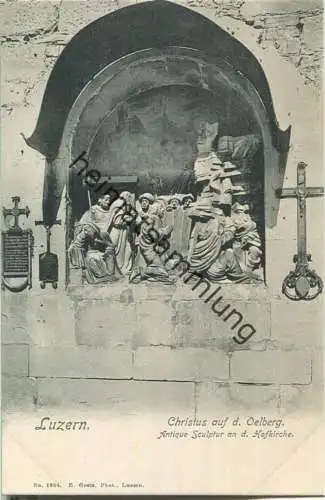 Antique Sculptur an der an der Hofkirche - Verlag E. Goetz Luzern ca. 1905