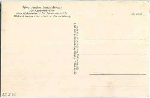 Appenfeld im Knüll - Verlag Eigenbrod Homberg 60er Jahre